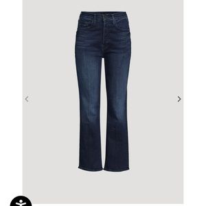 Wide flare dark Jean with stretch